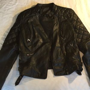 Small Max Jeans Moto Leather Jacket
